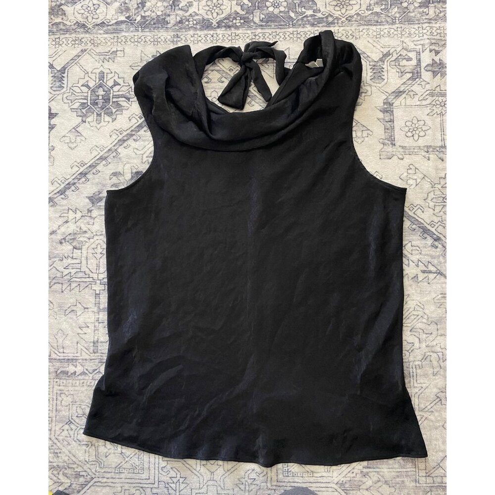Cato Black Sleeveless Top 18/20W Womens Plus‎ Blouse Tie Back Cowl Neck